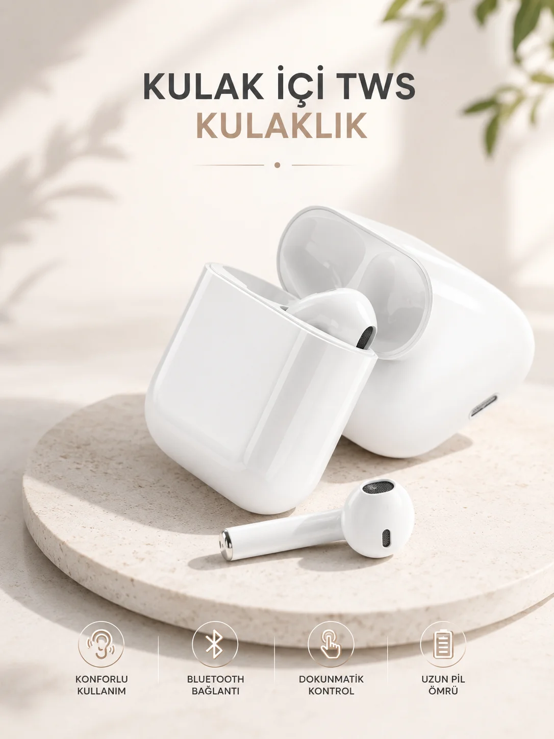Yeni Nesil HD Ses ve Dokunmatik Kontrol Akıllı ve Şık Bluetooth Kulaklık