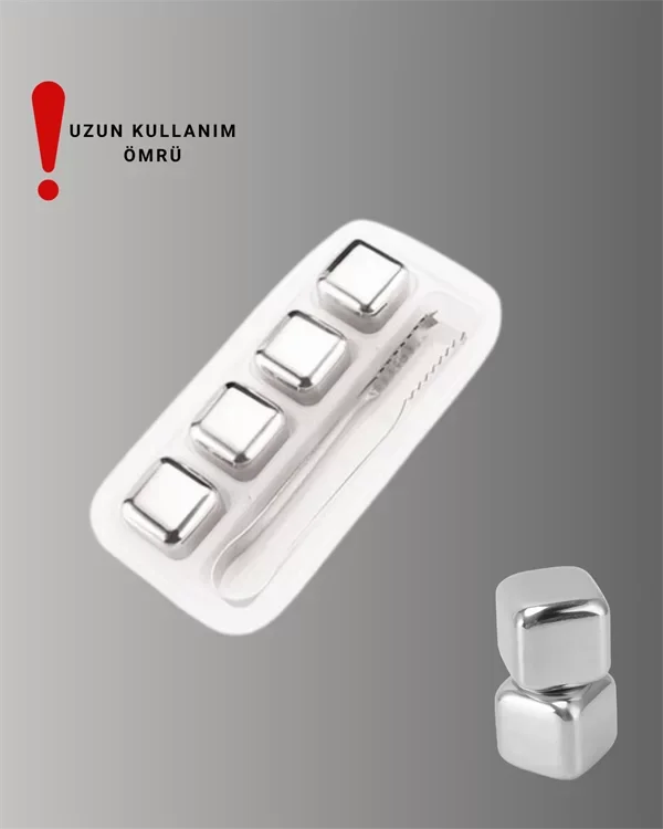 Yeni Nesil Hızlı Soğutma Paslanmaz Metal Buz Küpü Takımı 304 Çelik - İçecek Sulandırmaz