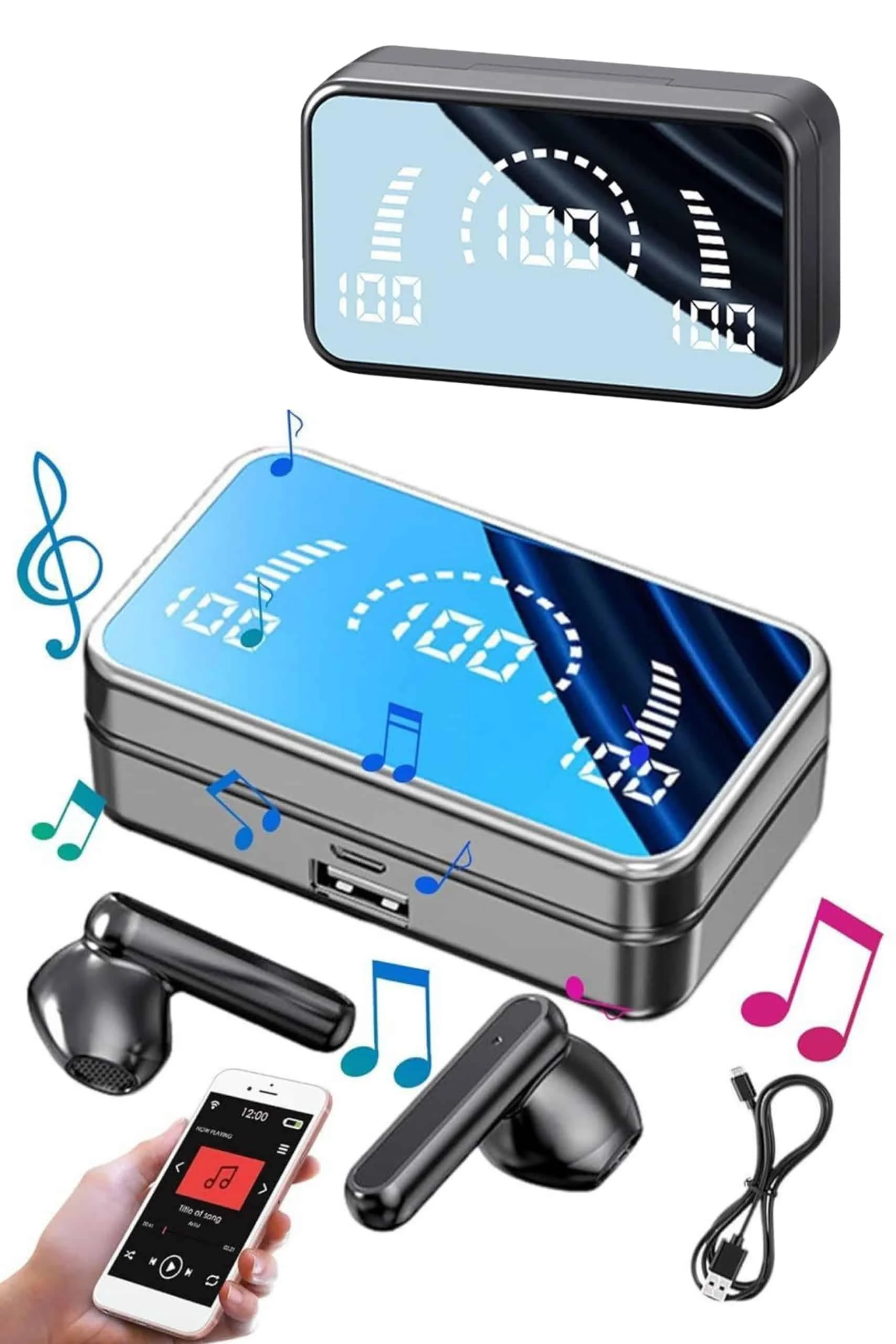 Yeni Nesil Kablosuz Kulaklık Aynalı Powerbank Özellikli Bluetooth Bağlantılı Dijital Göstergeli Fiyatı, Yorumları ve Özellikleri
