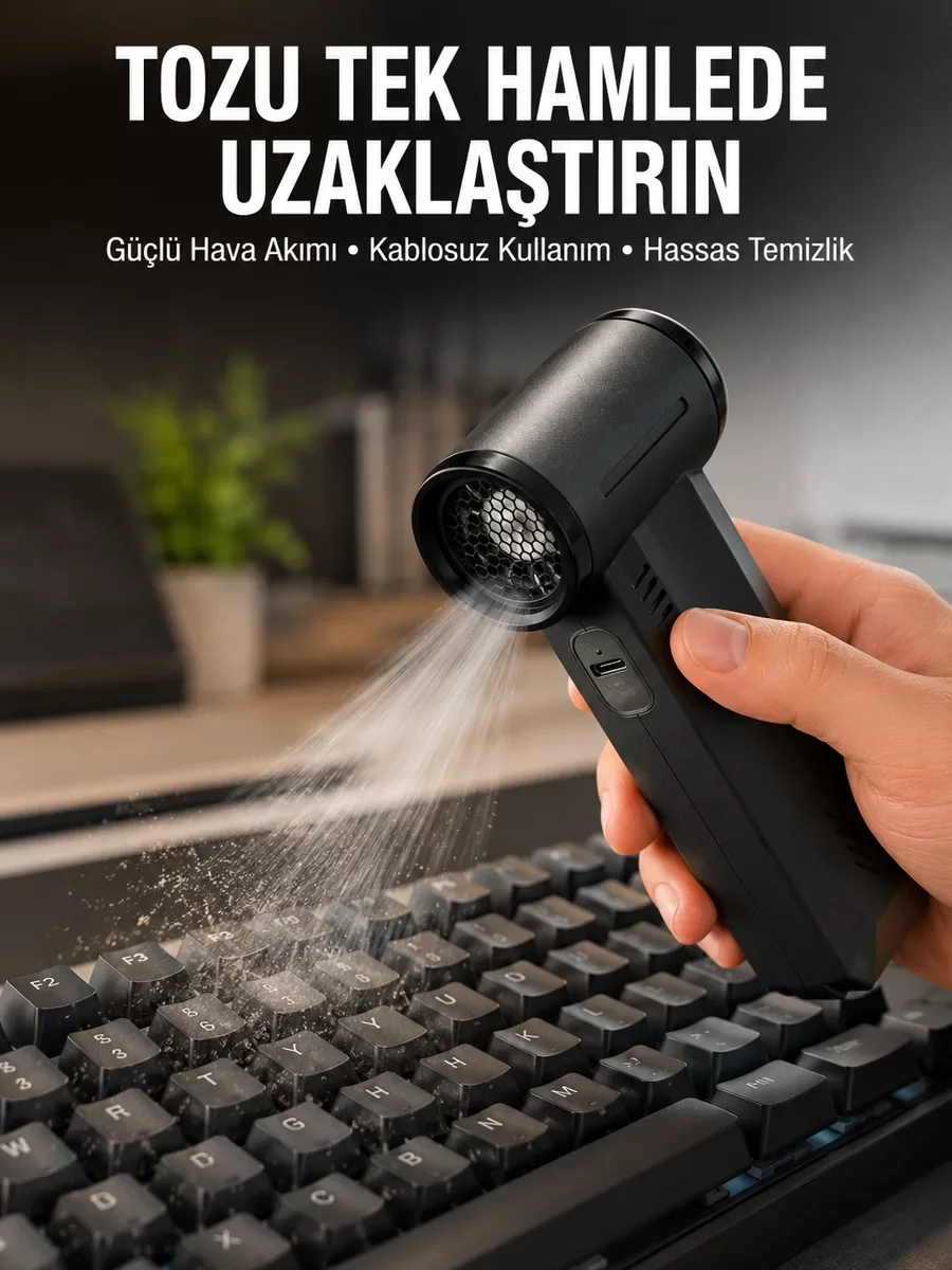Yeni Nesil Kablosüz El Tipi Hava Üfleme Temizlik Cihazı - Turbo Motorlu