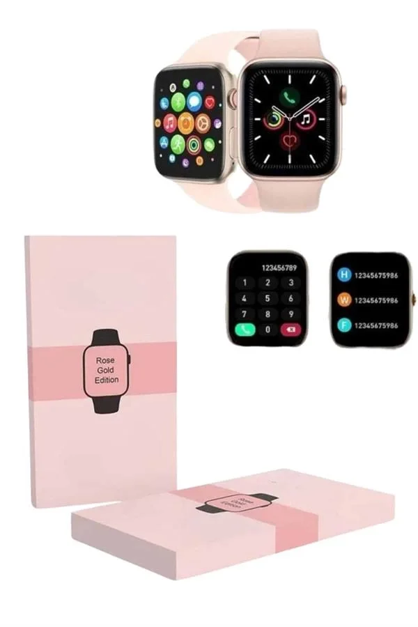 Yeni Nesil Kadın Akıllı Saat Rose Gold Android ve İos Uyumlu