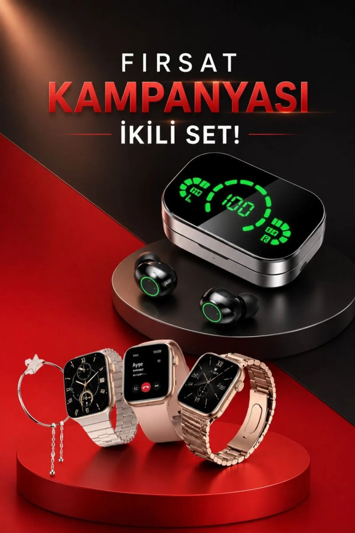 Yeni Nesil Kaliteli Akıllı Saat Ve Kablosuz Bluetooth Kulaklık Yü