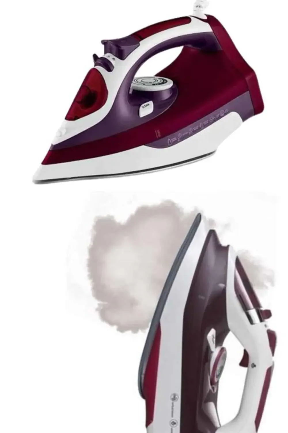 Yeni Nesil Kırmızı Buharlı Ütü 2200 Watt Seramik Tabanlı Yüksek B