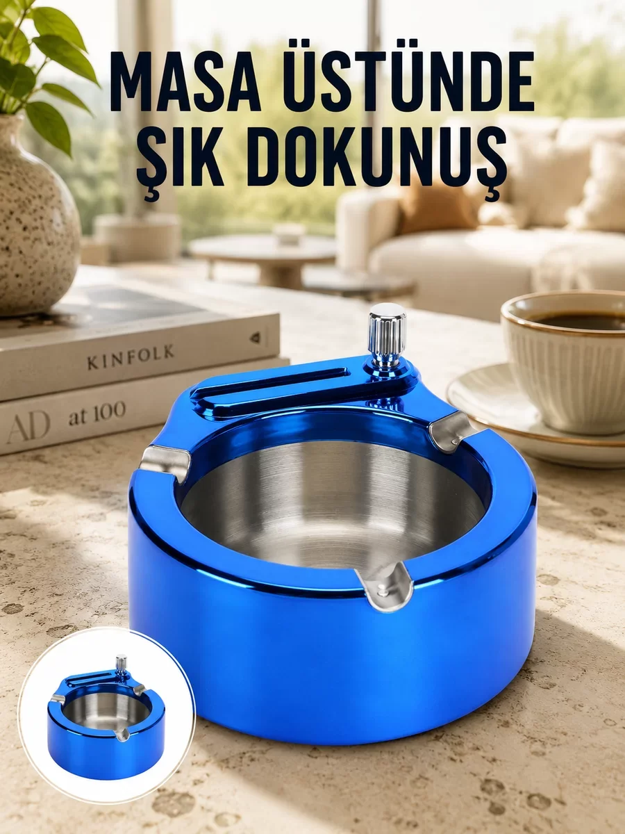 Yeni Nesil Masa Üstü Çakmaklı Küllük - Paslanmaz Metal ve Şık Tasarım Fiyatı, Yorumları ve Özellikleri