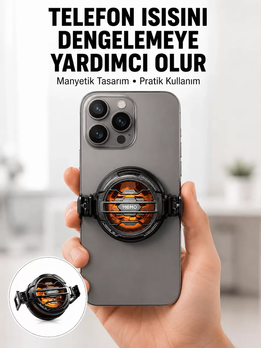 Yeni Nesil Mobil Oyunlar İçin Serinletici Telefon Fanı - Sessiz Çalışma ve LED Işık Efektleri