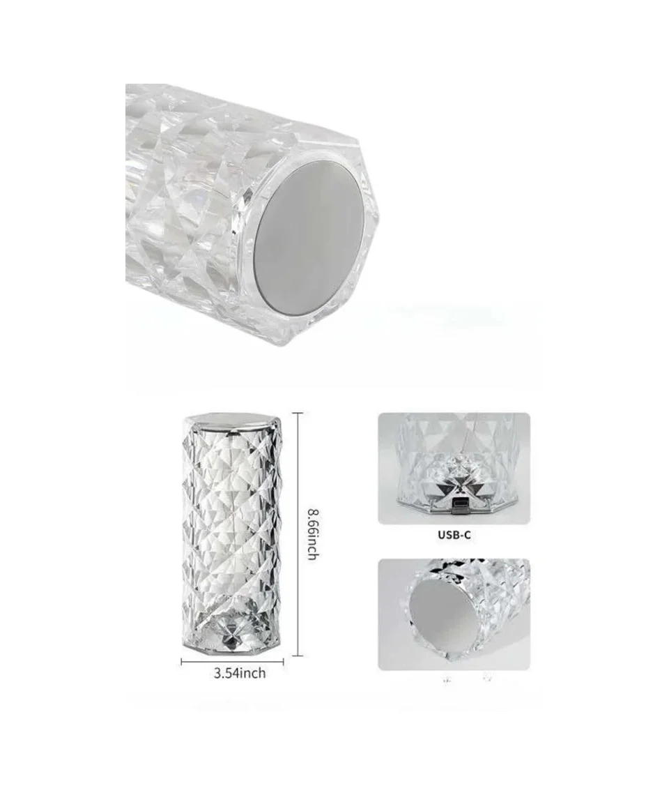 Yeni Nesil Modern Kristal Masa Ve Gece Lambası Dokunmatik Renk De