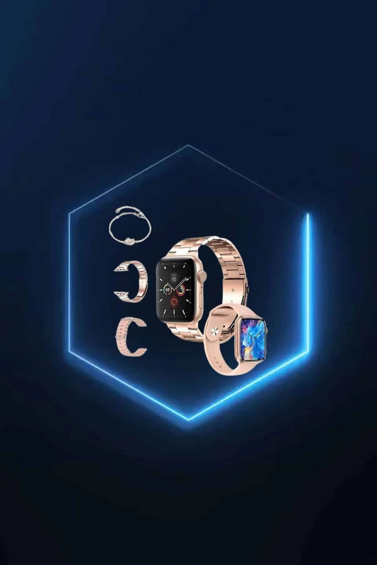 Yeni Nesil Pembe Dokunmatik Ekran Akıllı Saat ve Oyuncu Kulaklığı