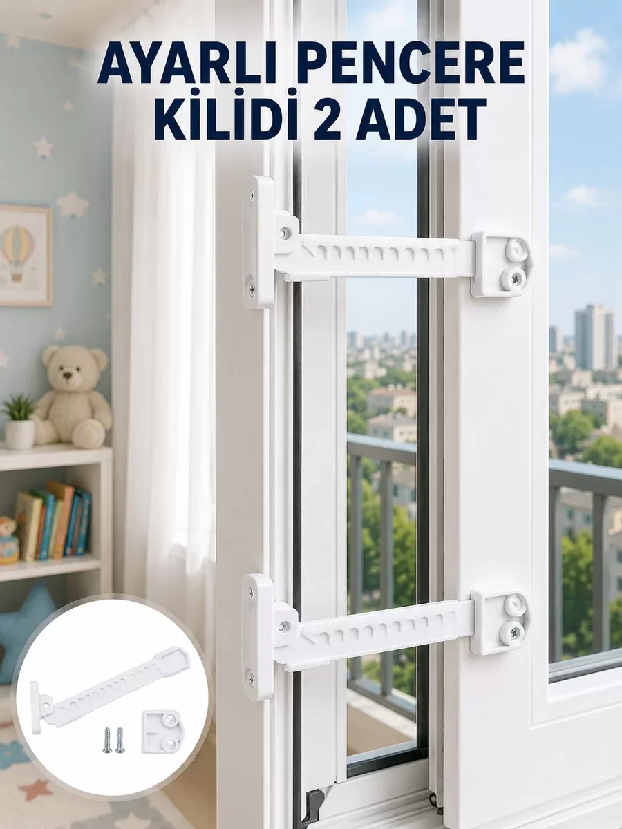 Yeni Nesil Pencere Güvenlik Aparatı - İçe Açılan Pencereler İçin Sınırlayıcı Aparat
