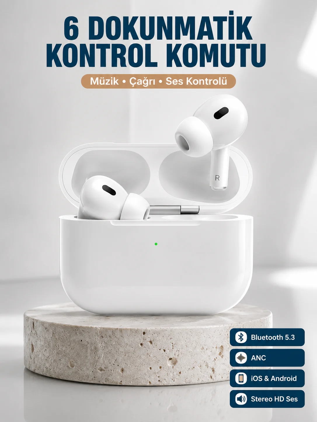 Yeni Nesil Pro Bluetooth Kulaklık Android ve İOS Uyumlu Dokunmatik Kontrol