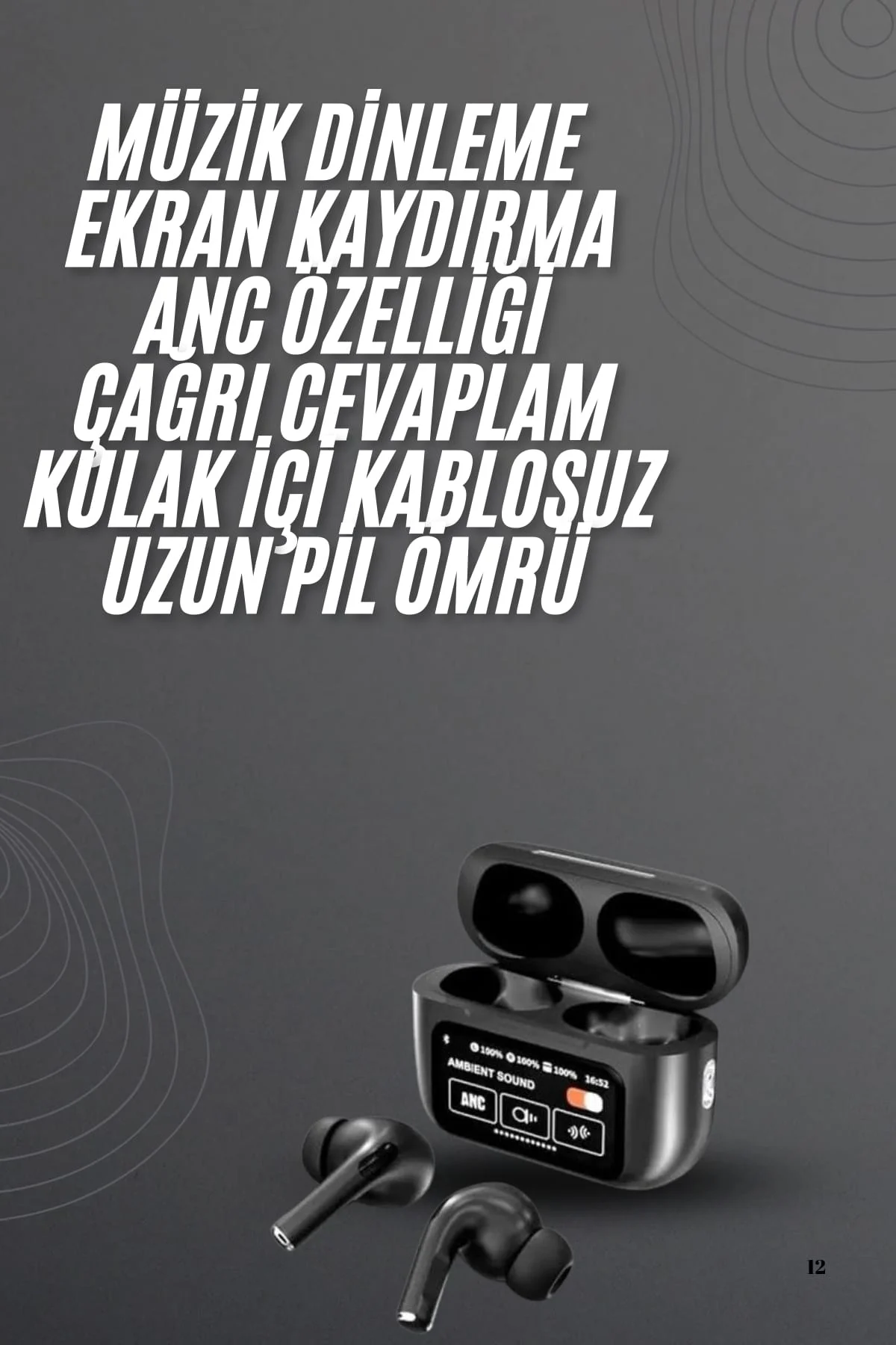 Yeni Nesil Pro Ekranlı Bluetooth Kulaklık 5.0 Bluetooth Yeni Nesil