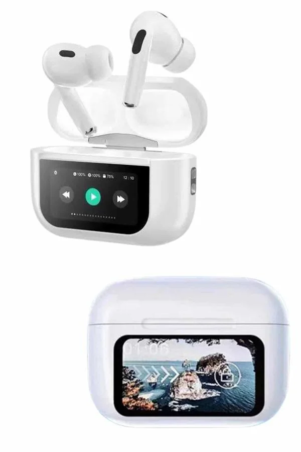 Yeni Nesil Pro Kablosuz Bluetooth Kulaklık Dokunmatik Ekran ANC/ENC - Güçlü Batarya ve Powerbank Kutusu