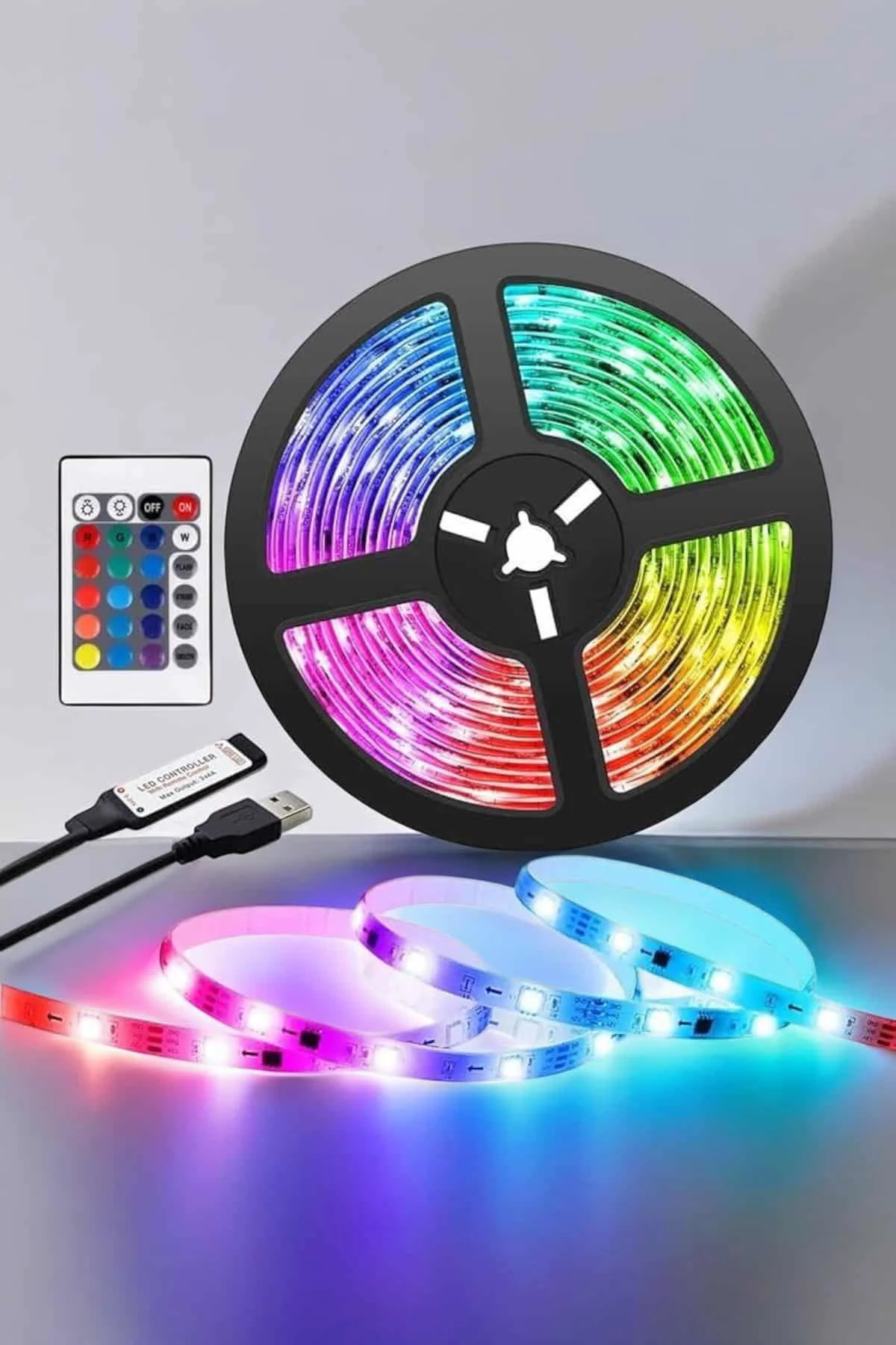Yeni Nesil RGB Işıklı 10Metre Şerit Led Kumandalı Şarj Edilebilir