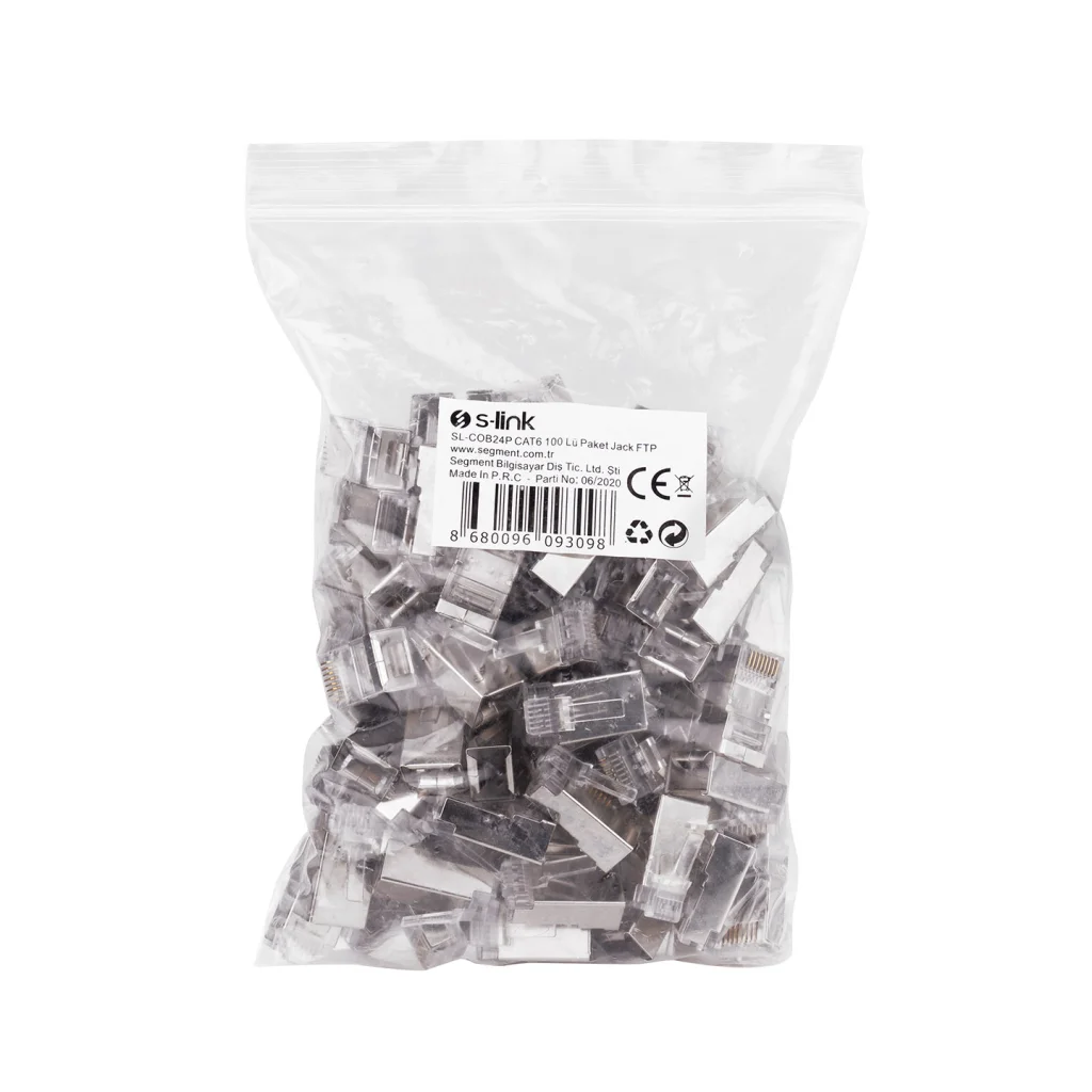 Yeni Nesil RJ45 CAT6 Metal UTP Jack (100'lü Paket) - S-LINK SL-COB24P