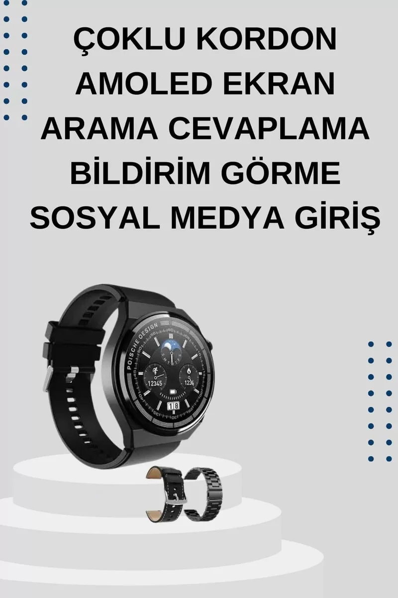 Yeni Nesil Sesli Görüşme Akıllı Saat ve Powerbank Çoklu Şarj Girişli Bluetooth Kulaklık Nabız Ölçer