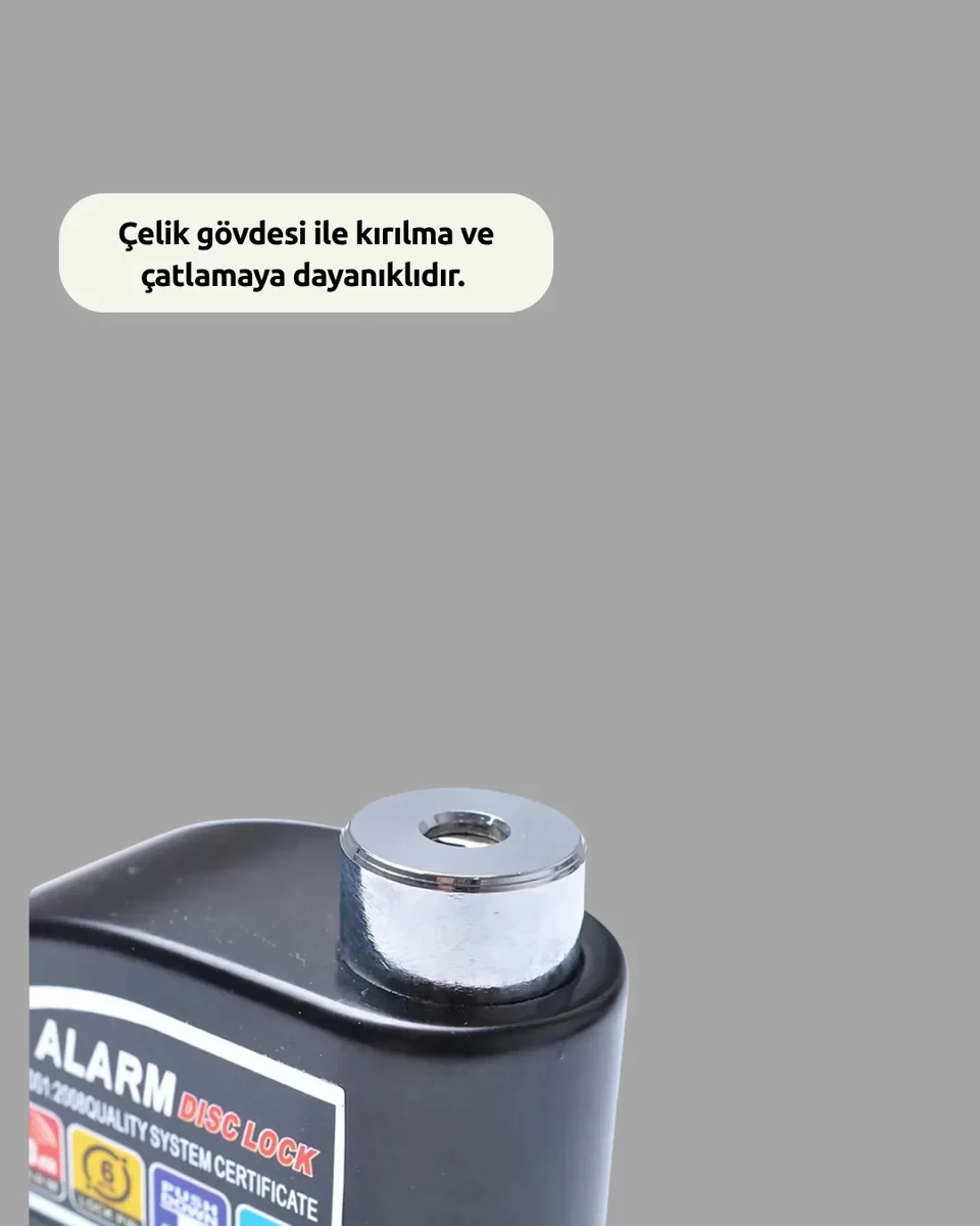 Yeni Nesil Suya Dayanıklı 110dB Alarmlı Çelik Disk Kilidi - Maksimum Güvenlik