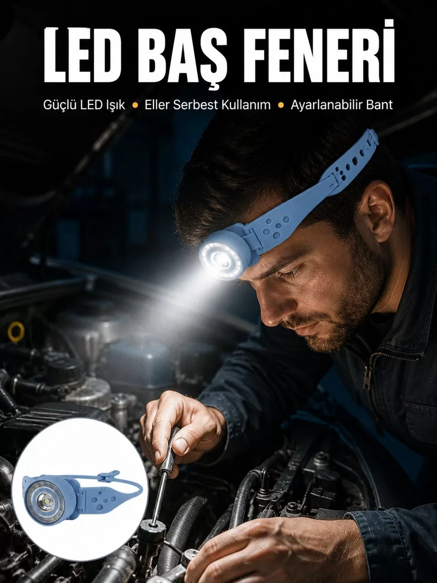 Yeni Nesil Suya Dayanıklı LED Kafa Lambası - Outdoor Kamping ve Dağcılık İçin Güvenli Aydınlatma
