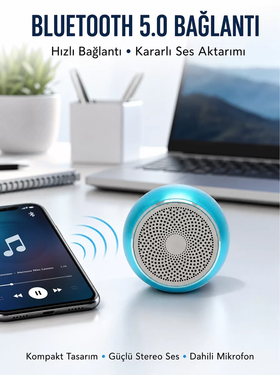 Yeni Nesil Taşınabilir Küçük Hoparlör – Otomatik Bağlantı ve Eller Serbest Mikrofon