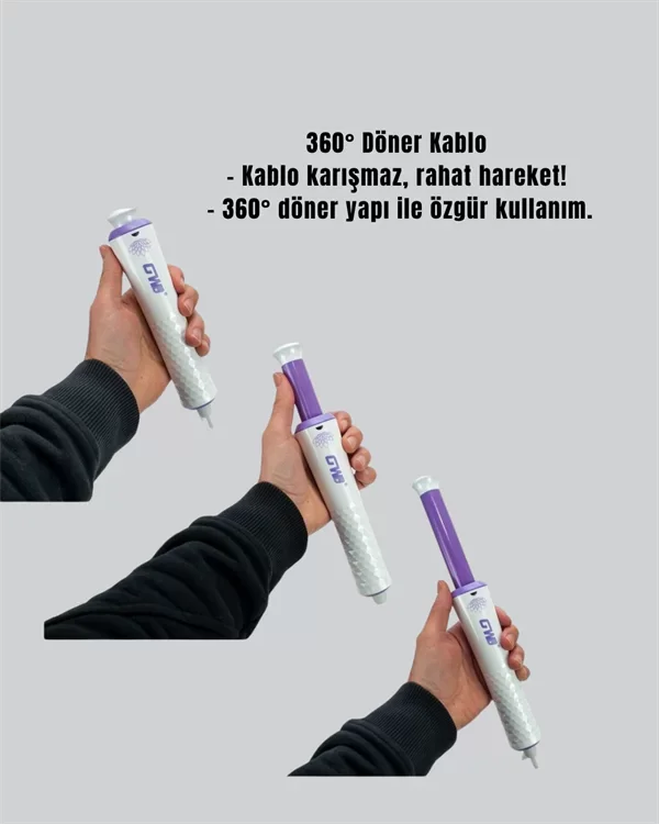 Yeni Nesil Taşınabilir Saç Maşası – Salon Kalitesi Saç Kıvırıcı 360° Döner Kablo