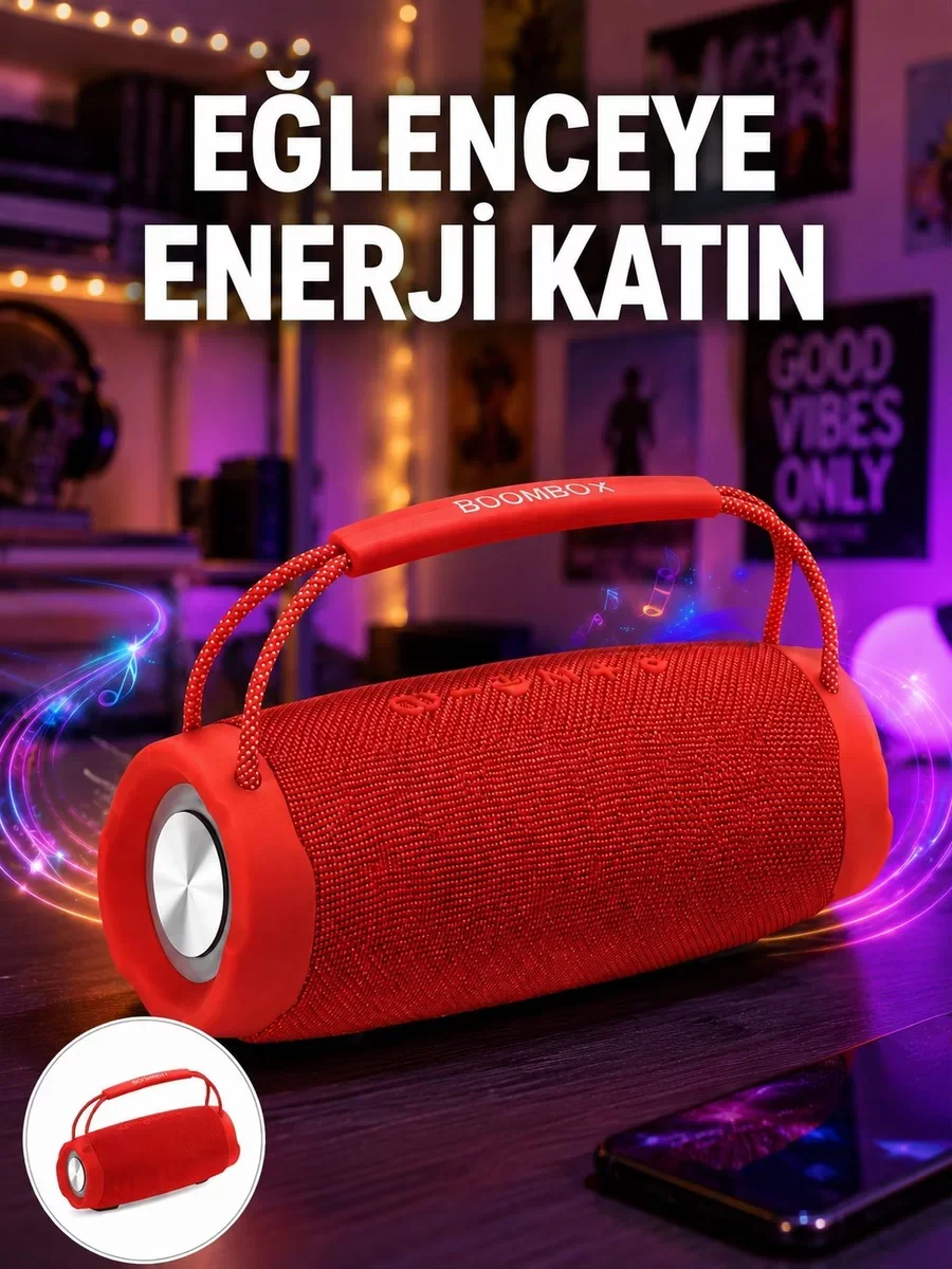 Yeni Nesil Taşınabilir Kablosuz Hoparlör: Derin Bass, Bluetooth 5.1 ve IPX6 Su Geçirmez Tasarım