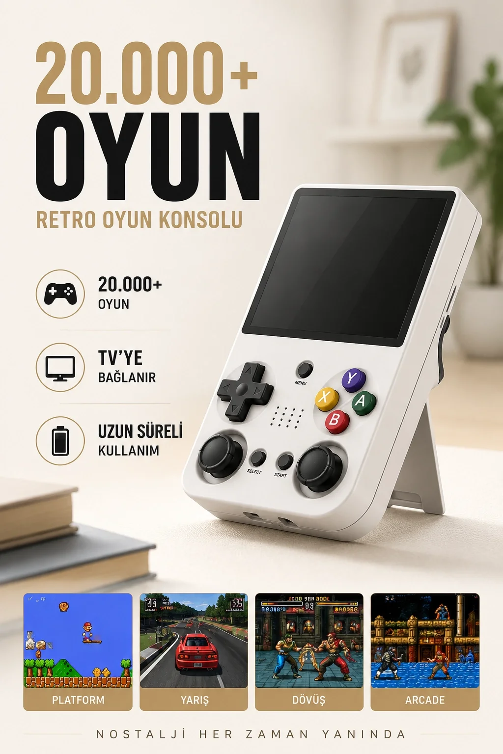 Yeni Nesil Taşınabilir Oyun Konsolu 20 Bin Oyunlu Oyun Cihazı