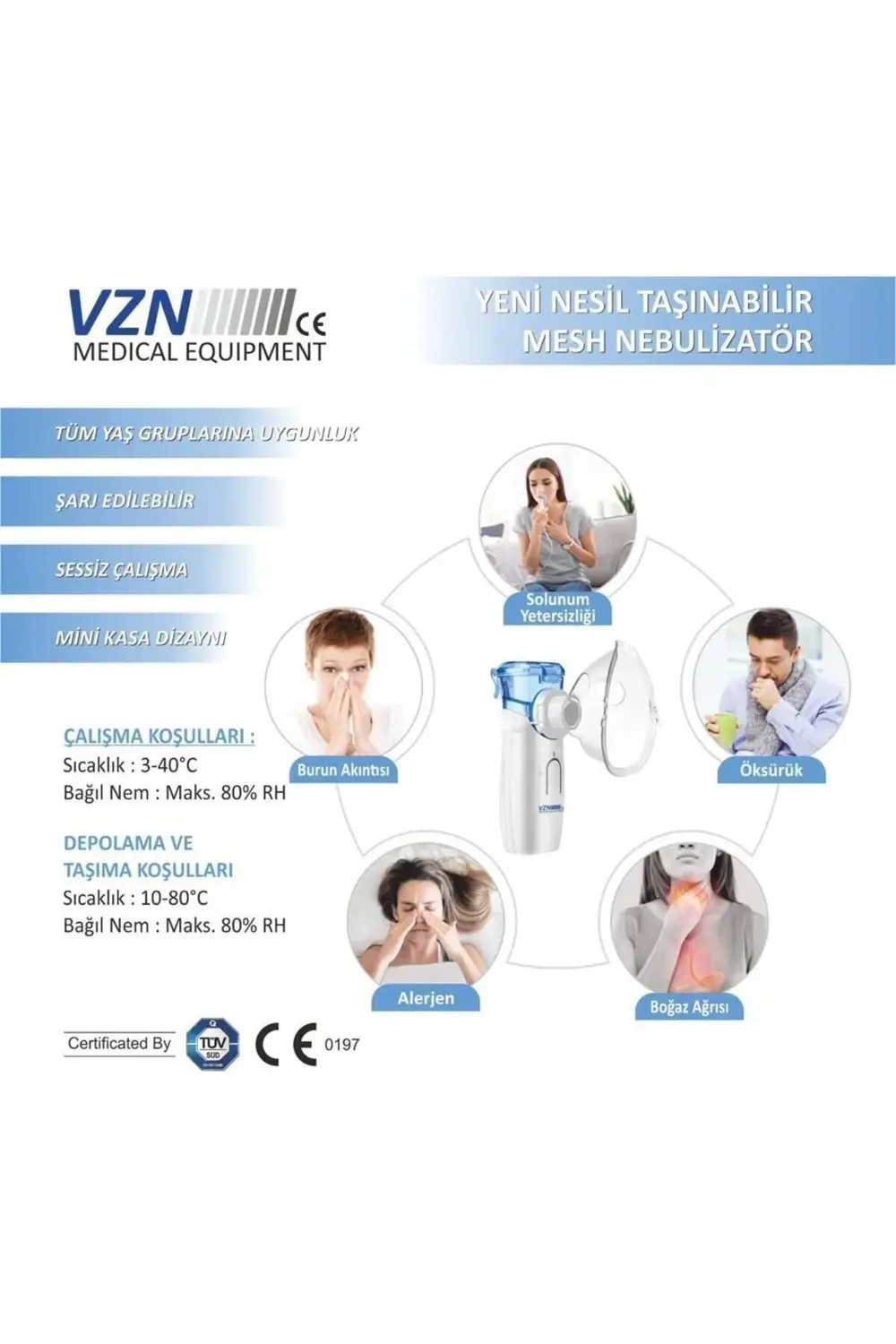 Yeni Nesil Taşınabilir Mesh Nebülizatör Ys35