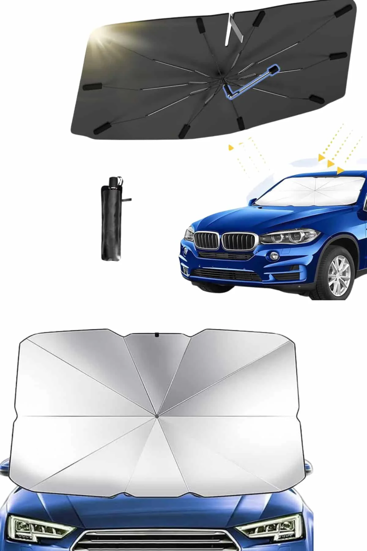 Yeni Nesil Tüm Araç Modellerine Uygun Oto Şemsiye Katlanabilir UV Işınlarına Karşı Yeni Nesil Tüm Araç Modellerine Uygun Oto Şemsiye Katlanabilir UV Işınlarına Karşı