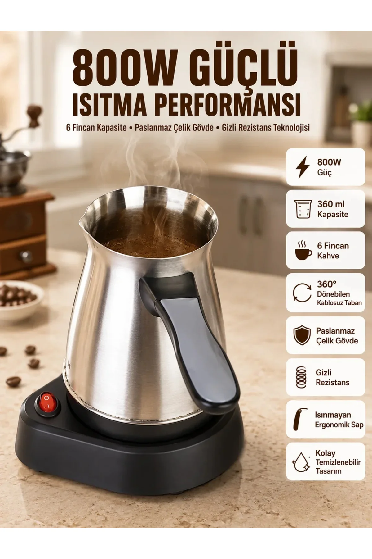 Yeni Nesil Türk Kahve Makinesi Cezvesi Siyah Gri Kablolu Pratik Yeni Nesil Türk Kahve Makinesi Cezvesi Siyah Gri Kablolu Pratik