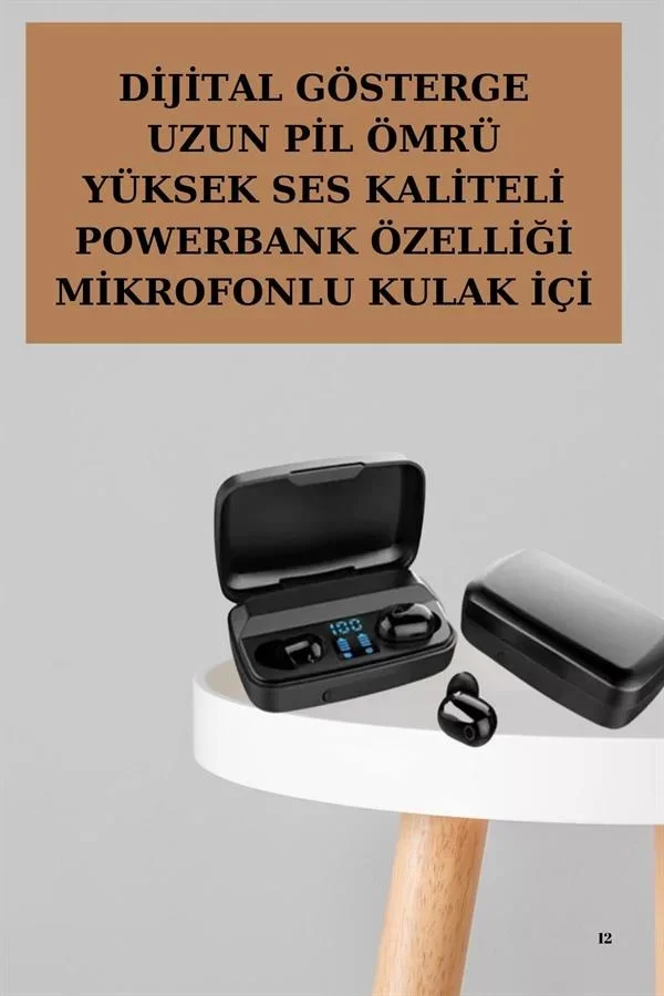 Yeni Nesil TWS Kablosuz Kulaklık Güçlü Batarya Yüksek Kalite Bluetooth 5.0 ANC Özelliği - Lisinya