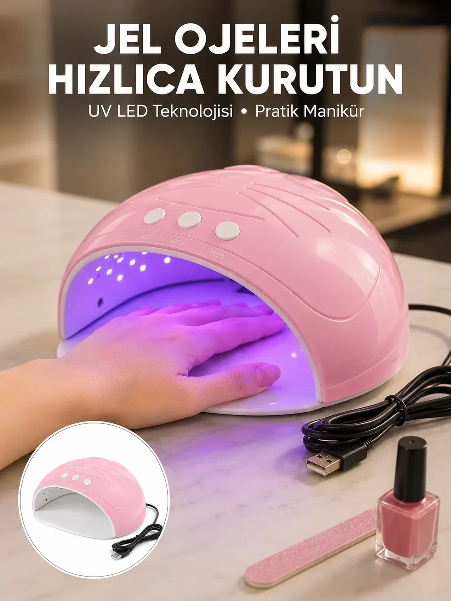 Yeni Nesil Ultraviyole LED Oje Kurutma Makinesi - USB Kablolu 45W Evde Manikür Cihazı Fiyatı, Yorumları ve Özellikleri