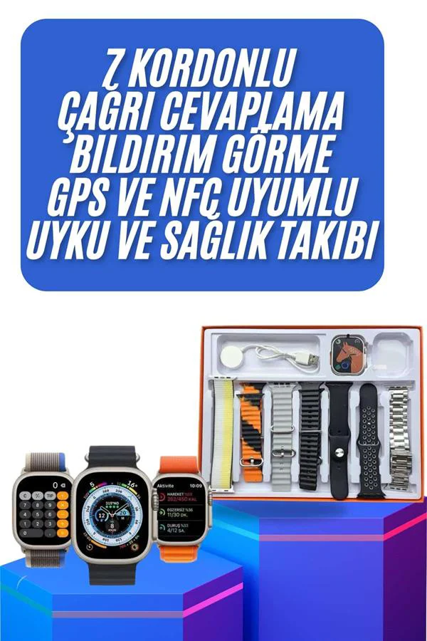 yeni nesil Unısex 7 Kordonlu Çok Fonksiyonlu Nabız Ölçer Uyku ve 