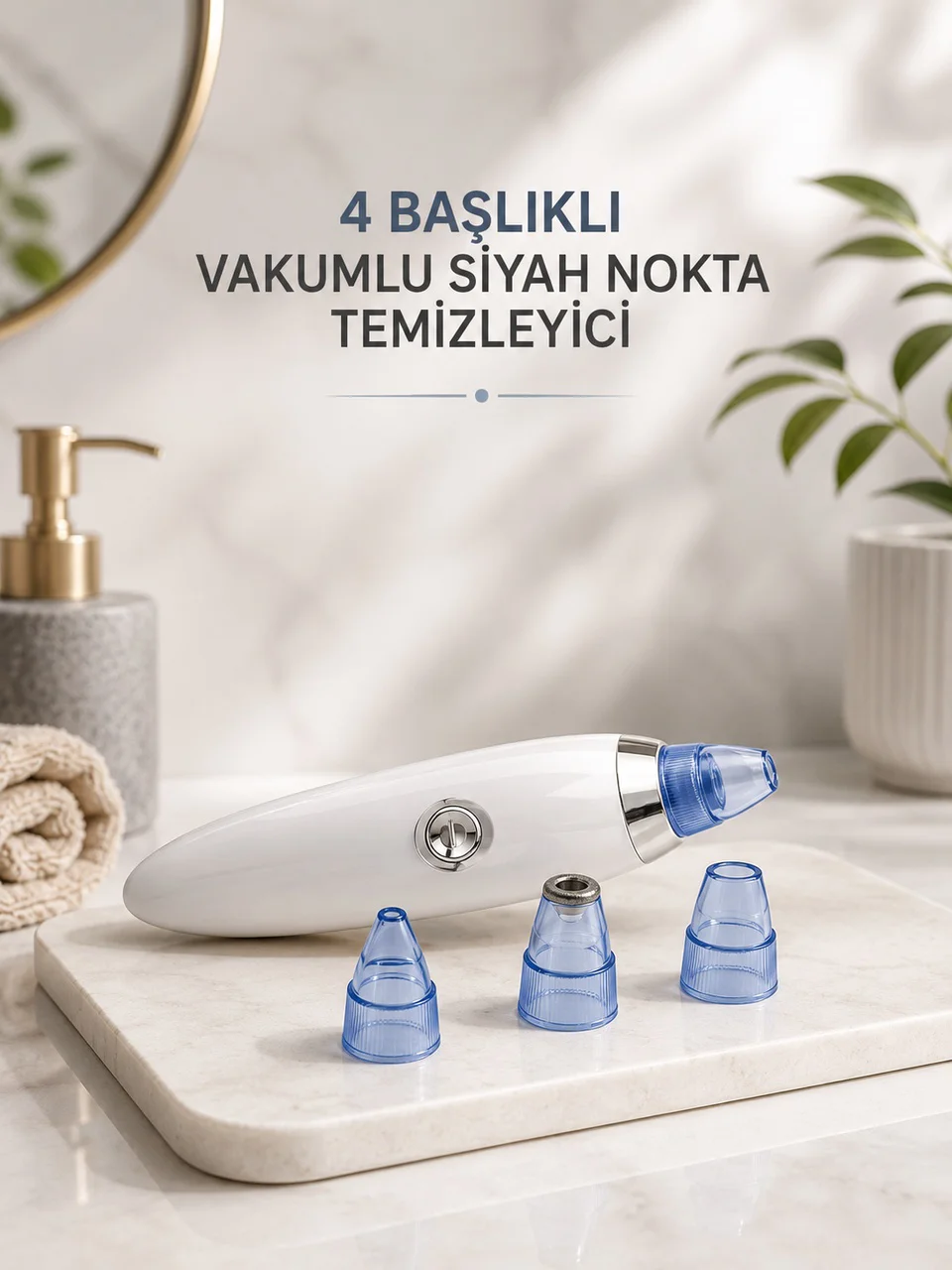 Yeni Nesil Vakumlu Pilli Siyah Nokta Ve Yüz Temizleme Cihazı 4 Başlıklı - Lisinya
