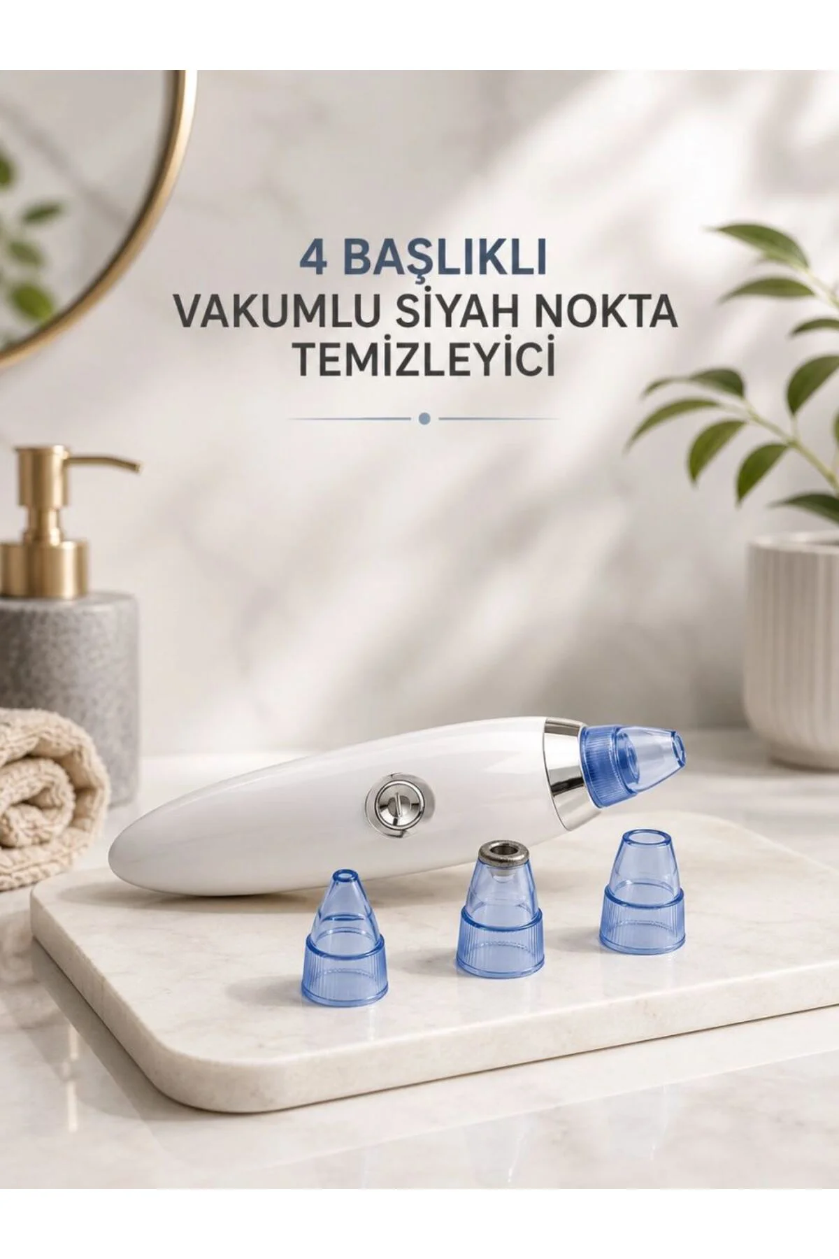 Yeni Nesil Vakumlu Pilli Siyah Nokta Ve Yüz Temizleme Cihazı 4 Başlıklı