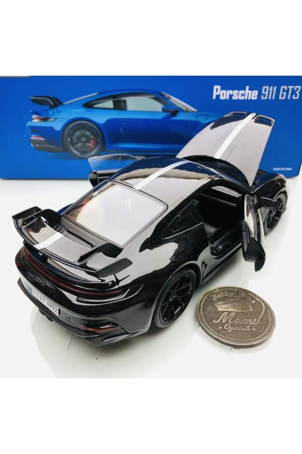 YENİ - NEW 2022 Porsche 911 (992) GT3 Black 1:18 Ölçek Maisto Pre