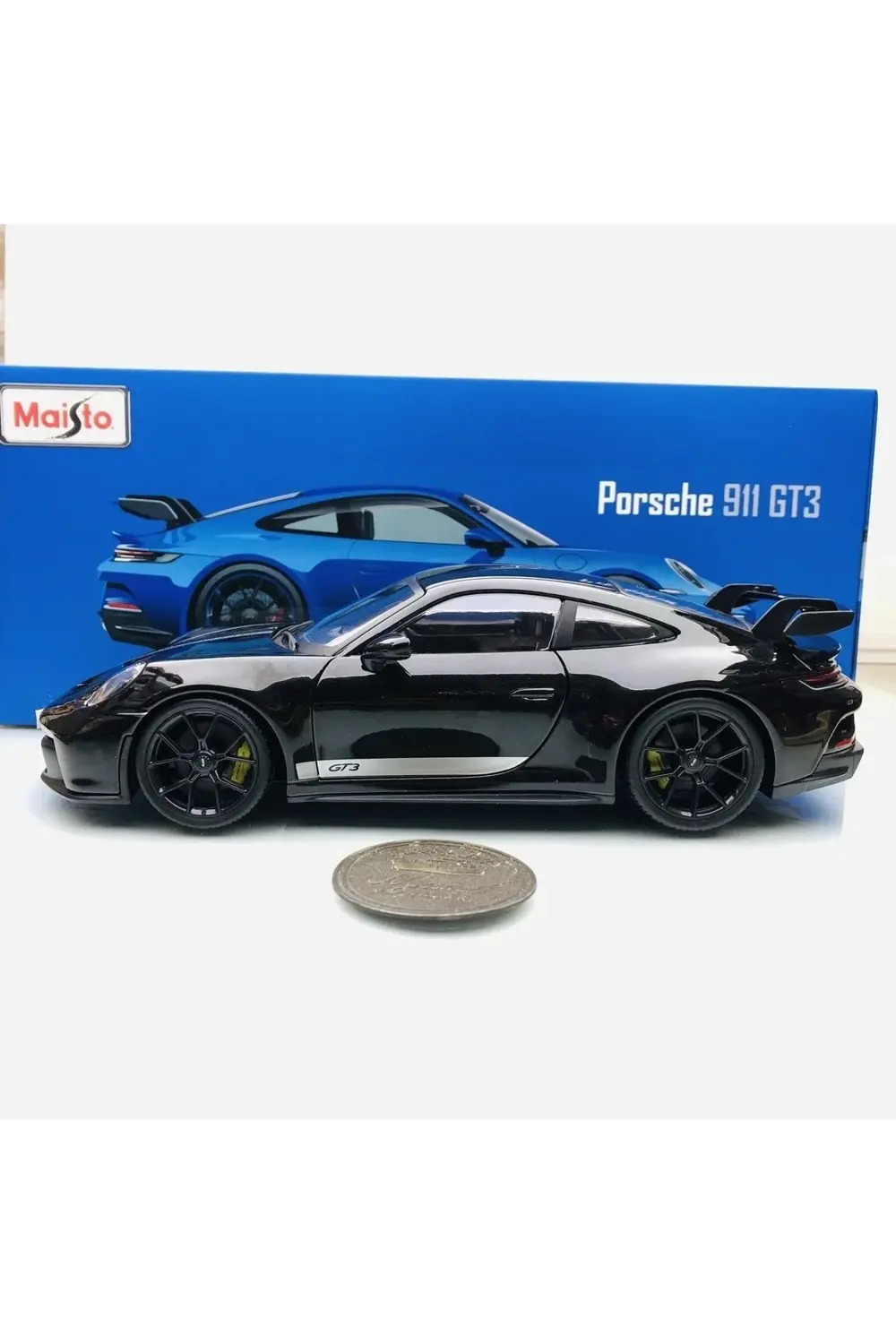 YENİ - NEW 2022 Porsche 911 (992) GT3 Black 1:18 Ölçek Maisto Pre
