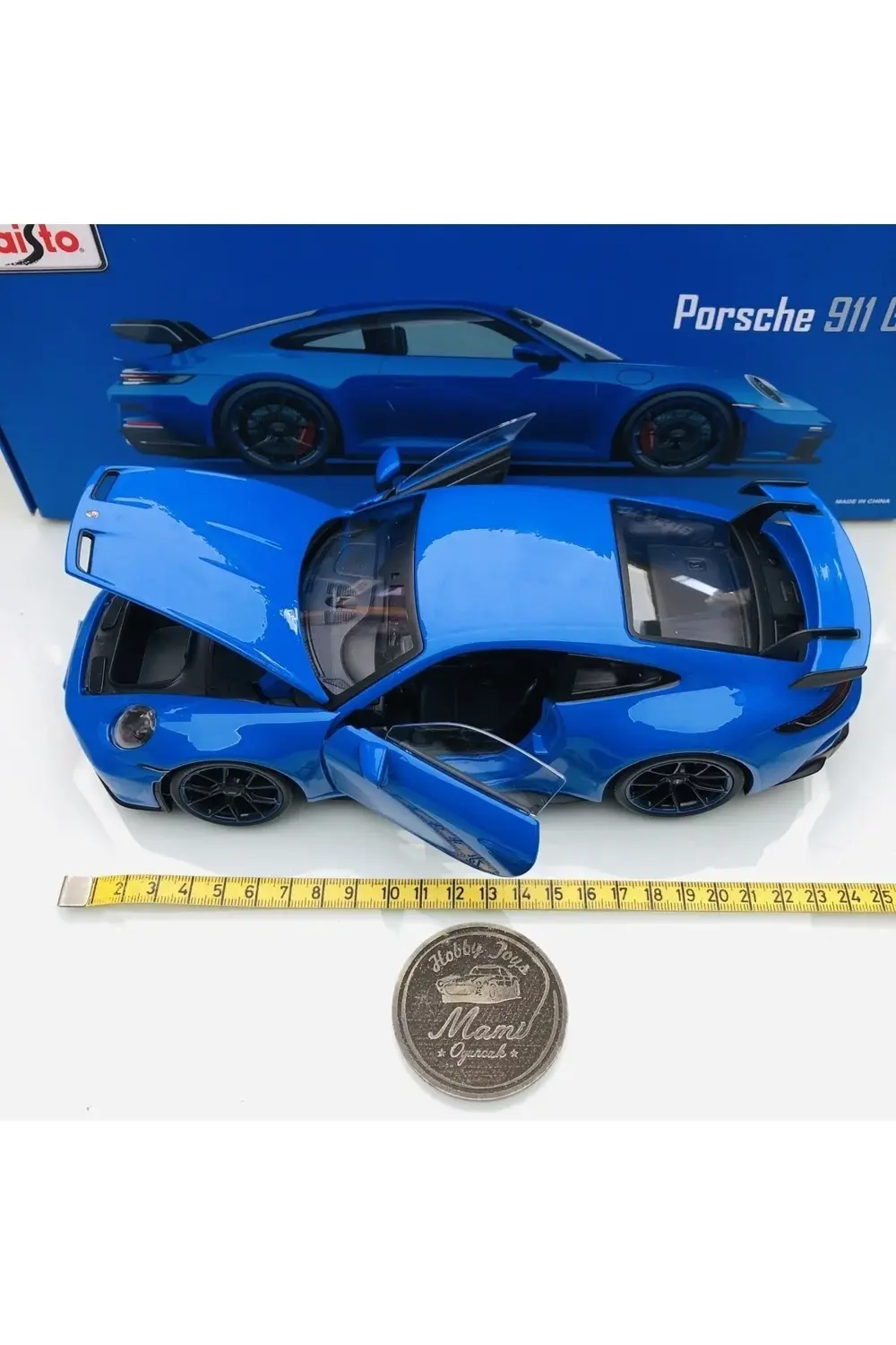 YENİ - NEW 2022 Porsche 911 (992) GT3 Blue 1:18 Ölçek Maisto Prem