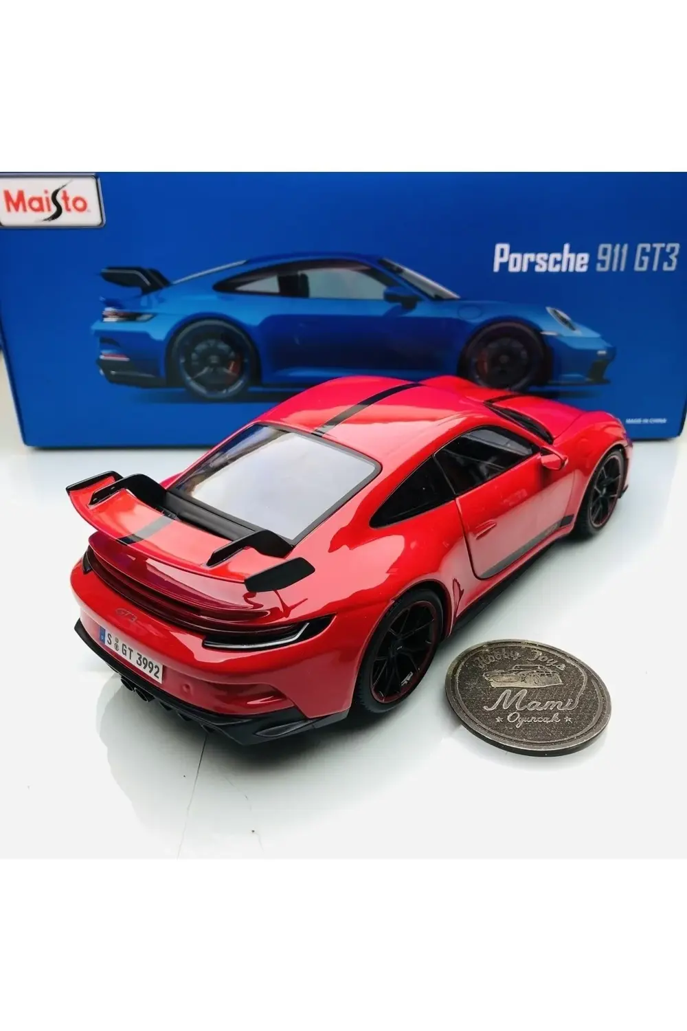 YENİ - NEW 2022 Porsche 911 (992) GT3 Red 1:18 Ölçek Maisto Premi