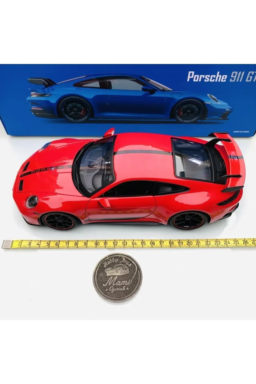 YENİ - NEW 2022 Porsche 911 (992) GT3 Red 1:18 Ölçek Maisto Premi