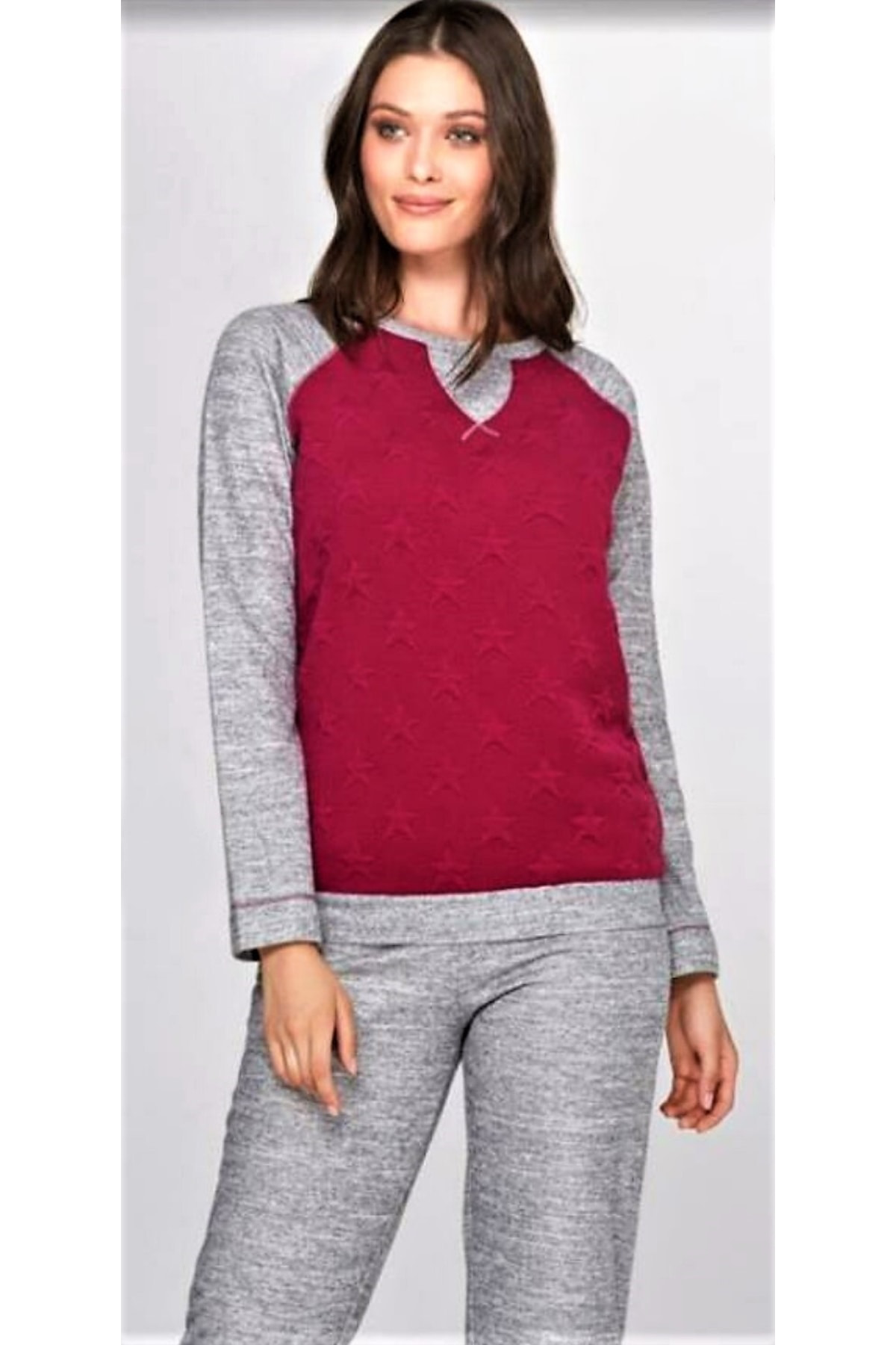 Yeni Sezon Kışlık Pijama Takımı Gri