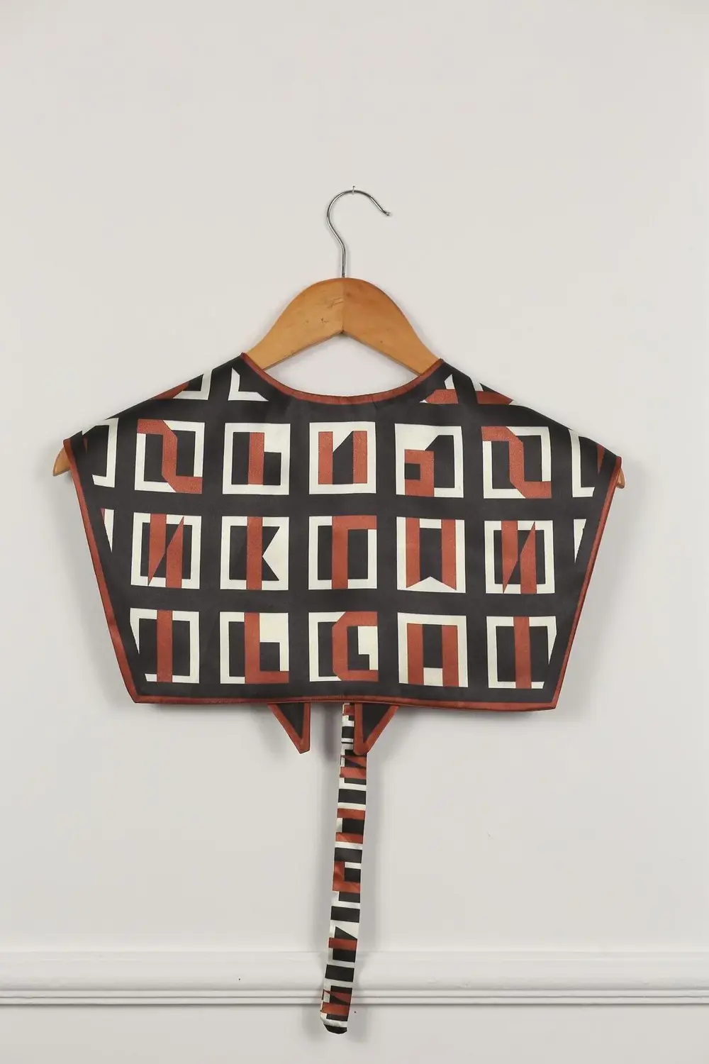 Yeni Stil Omuz Şalı Siyah Kahverengi Desenli