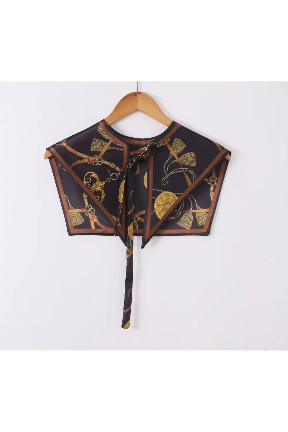 Yeni Stil Omuz Şalı Siyah Kemer Desenli