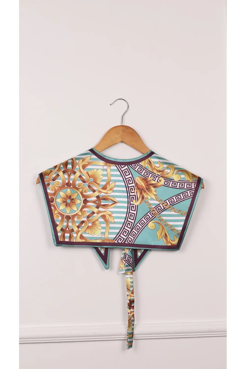 Yeni Stil Omuz Şalı Turkuaz Şal Desenli