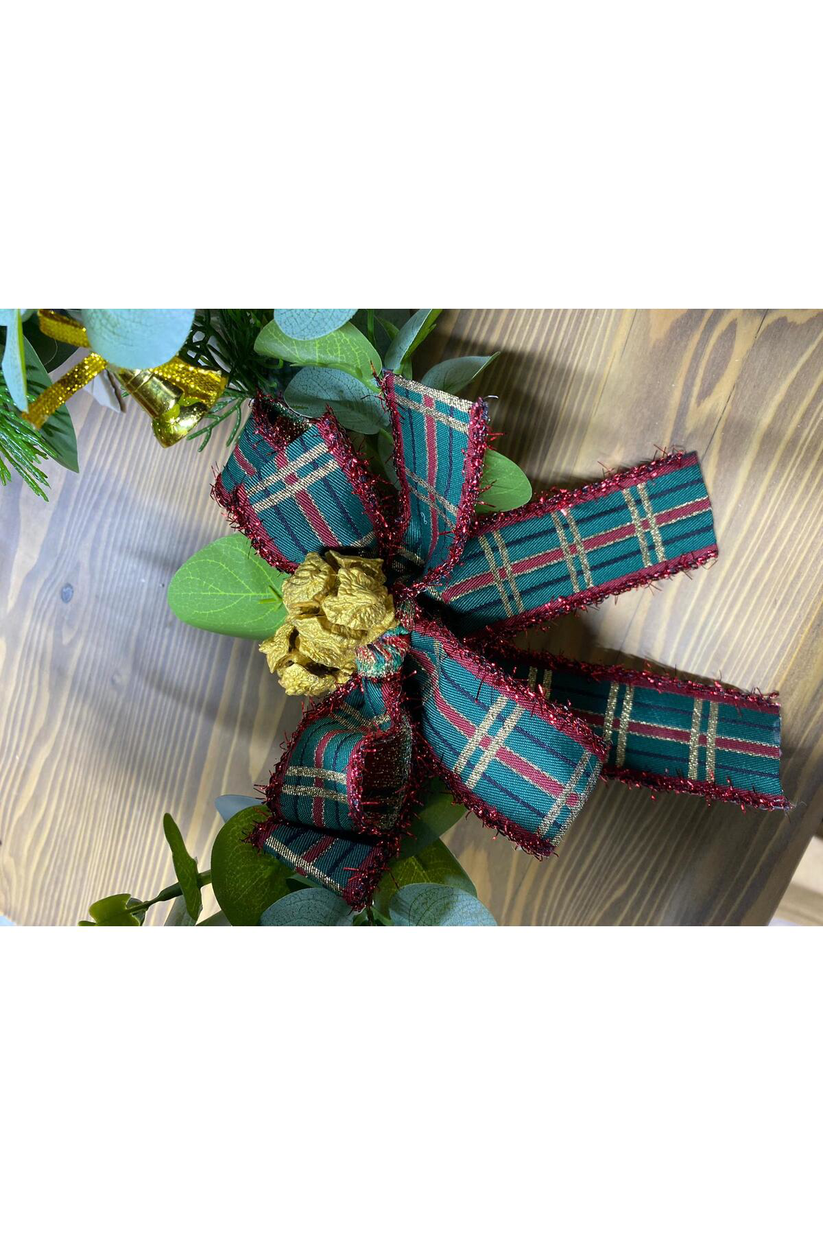 Elif Aksesuar Yeni Yıl Temalı Bambu Kapı Çelengi 35Cm