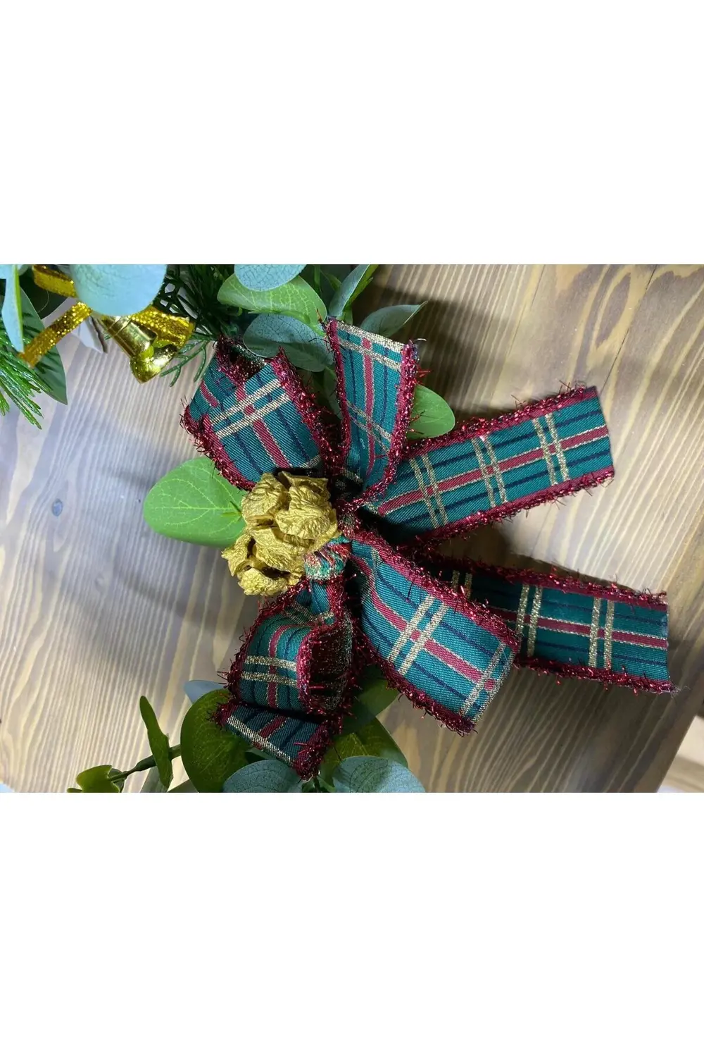 Yeni Yıl Temalı Bambu Kapı Çelengi 35cm