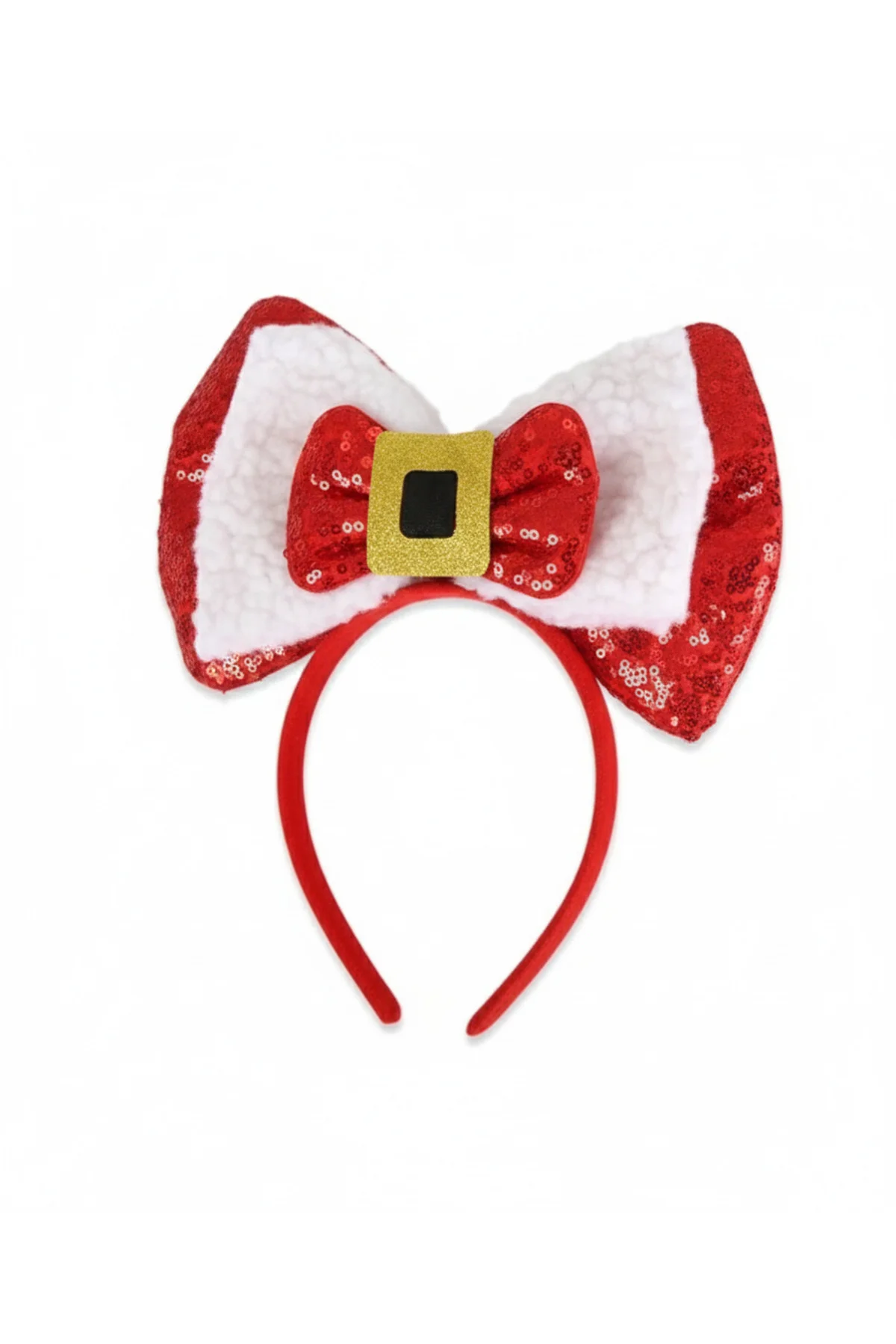 Yeni Yıl Yılbaşı Noel Taçları arlak Kurdele & Kırmızı Şeritli Saç