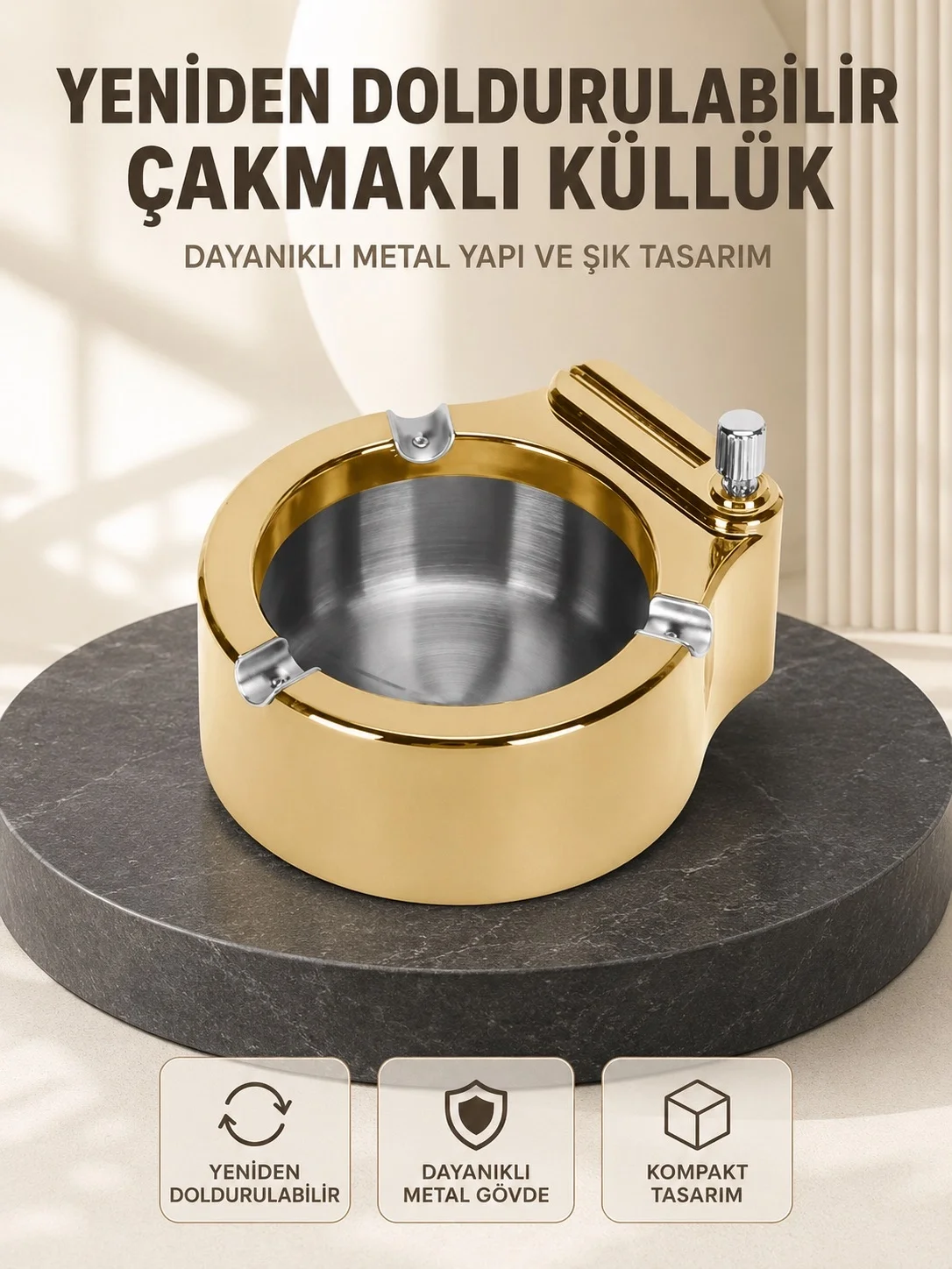 Yeniden Doldurulabilir Çakmaklı Küllük Dayanıklı Yapı Fiyatı, Yorumları ve Özellikleri