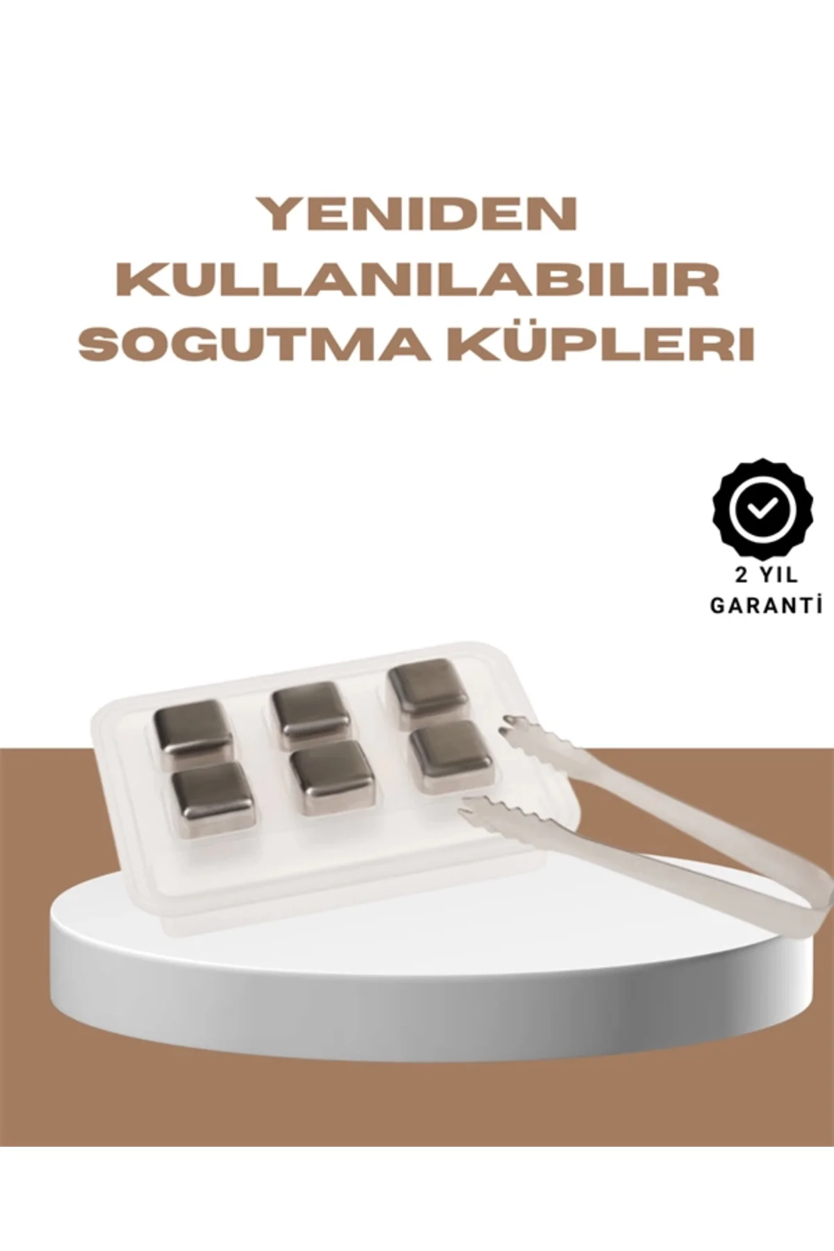 Yeniden Kullanılabilir 304 Çelik Metal Buz Küpleri 4'lü Set