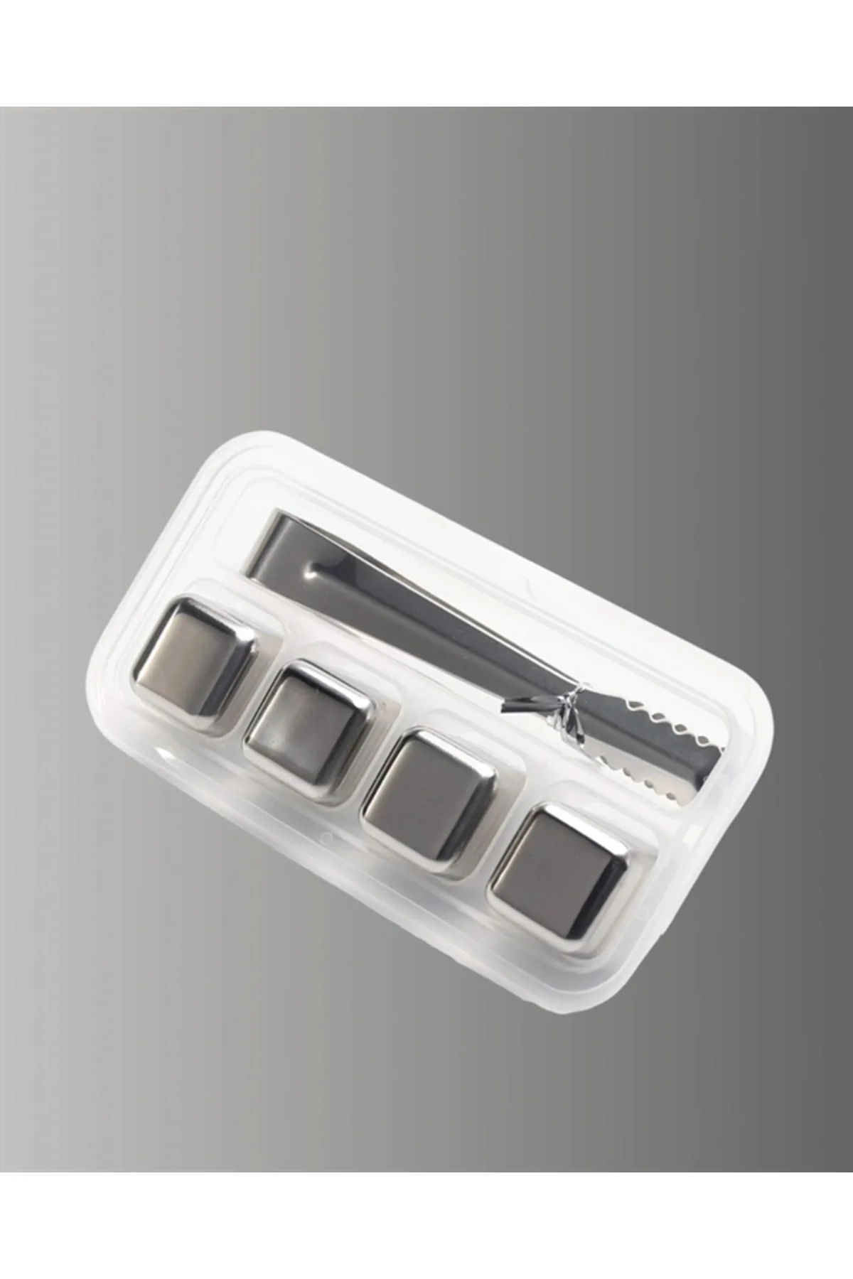 Yeniden Kullanılabilir 304 Çelik Metal Buz Küpleri 4'lü Set