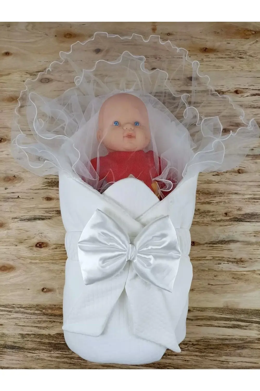 Yenidoğan Bal Peteği Taç Nakışlı Kundaklı Trilüks 3lü Alt Açma Se