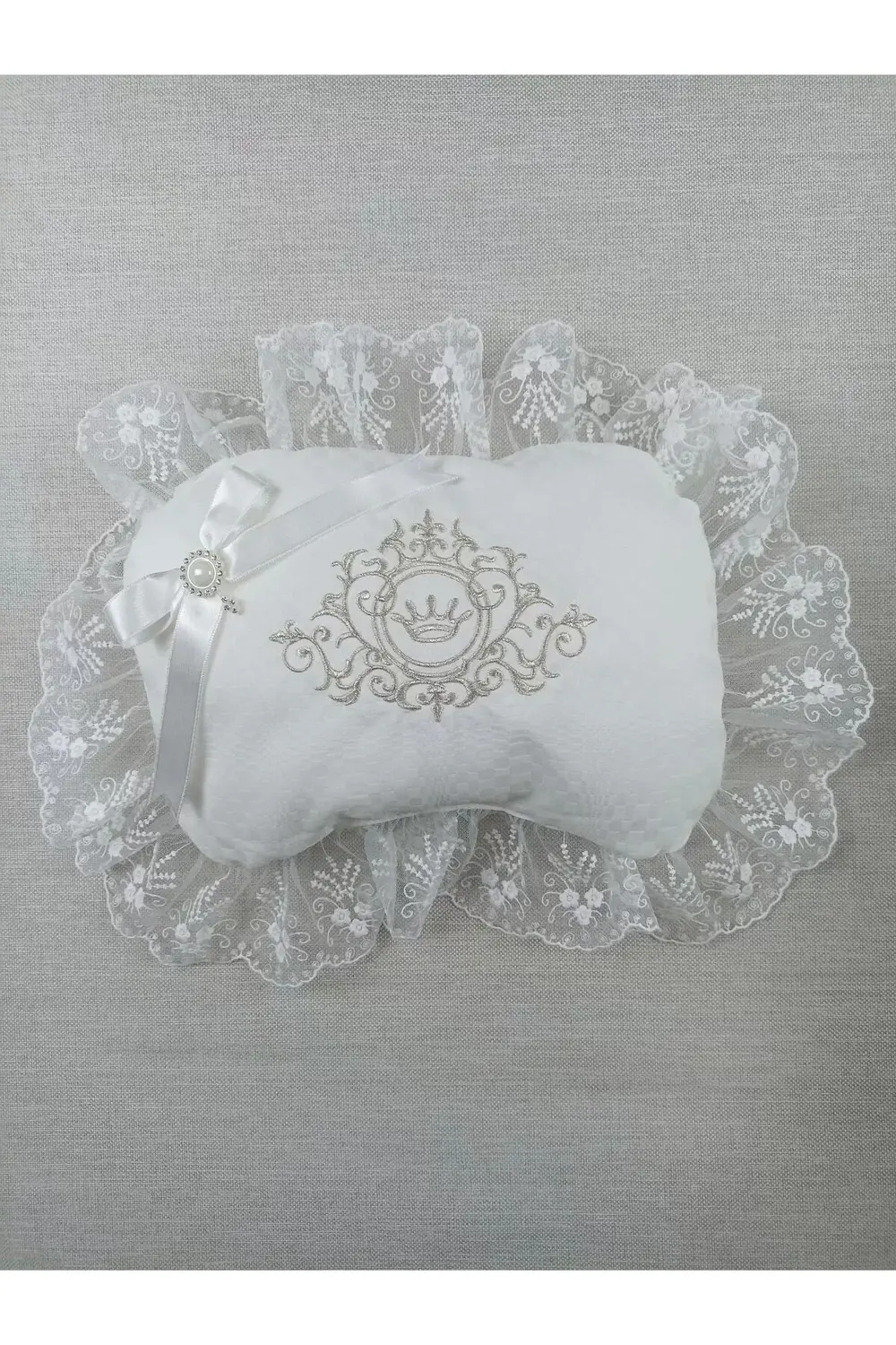 Yenidoğan Bambu Taç Nakışlı Kundaklı Trilüks 3lü Alt Açma Seti Ek