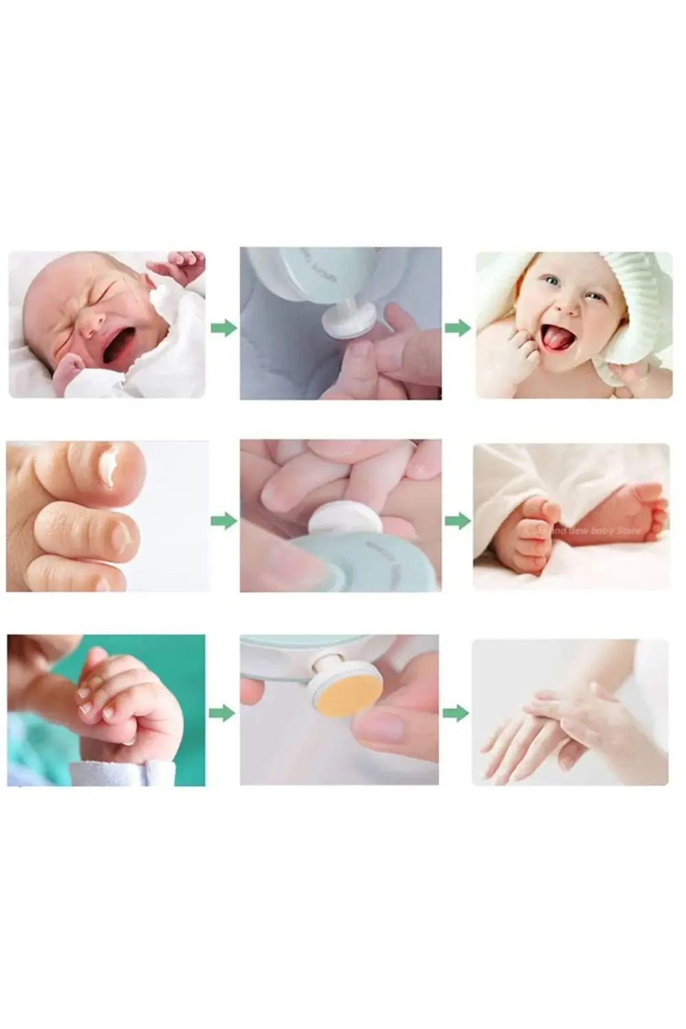 Yenidoğan Bebek Çocuk Yetişkin Döner Pilli Tırnak Kesme Törpü Mak